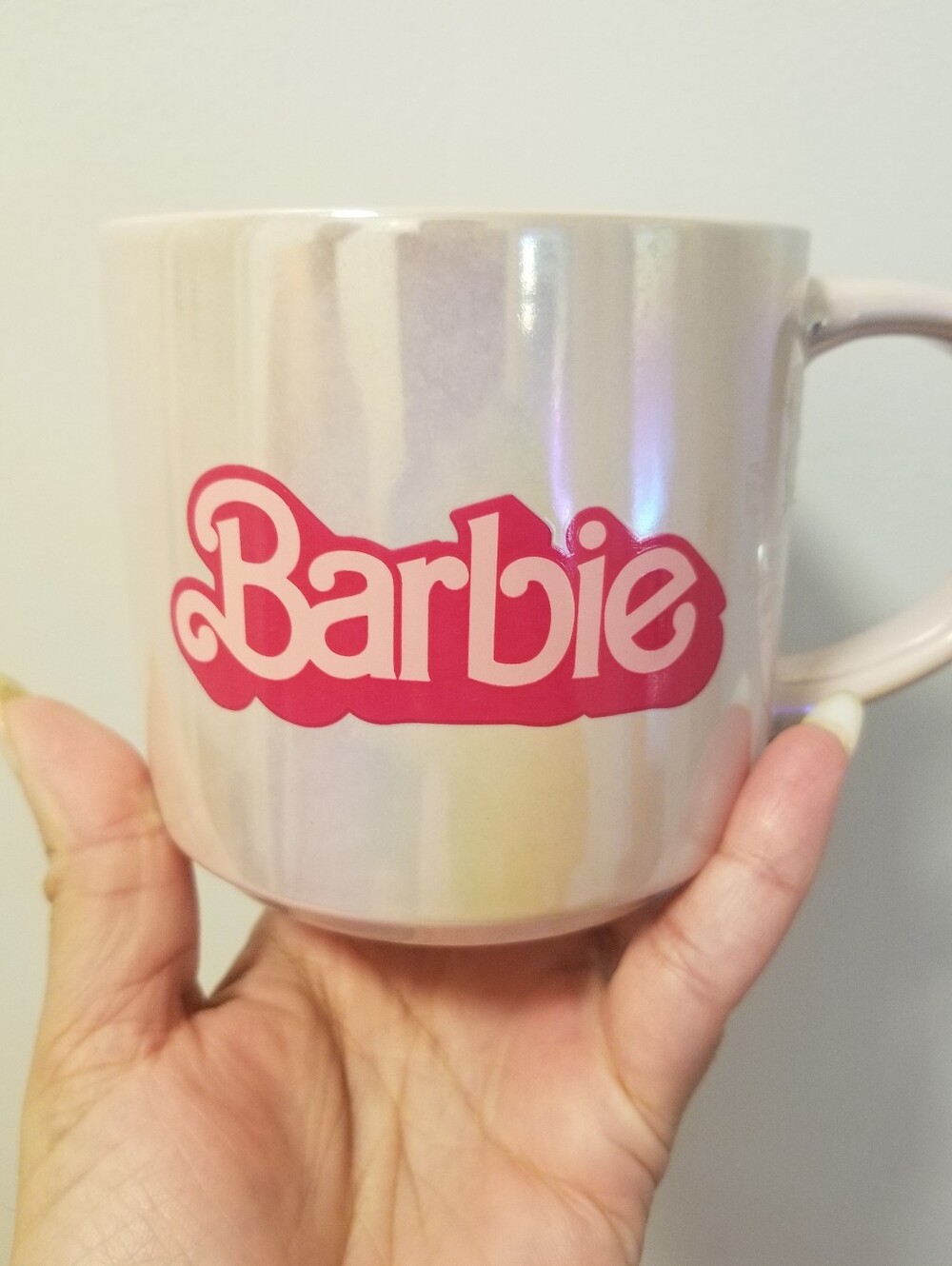 Barbie Pearlescent Mug with Hot Pink Logo